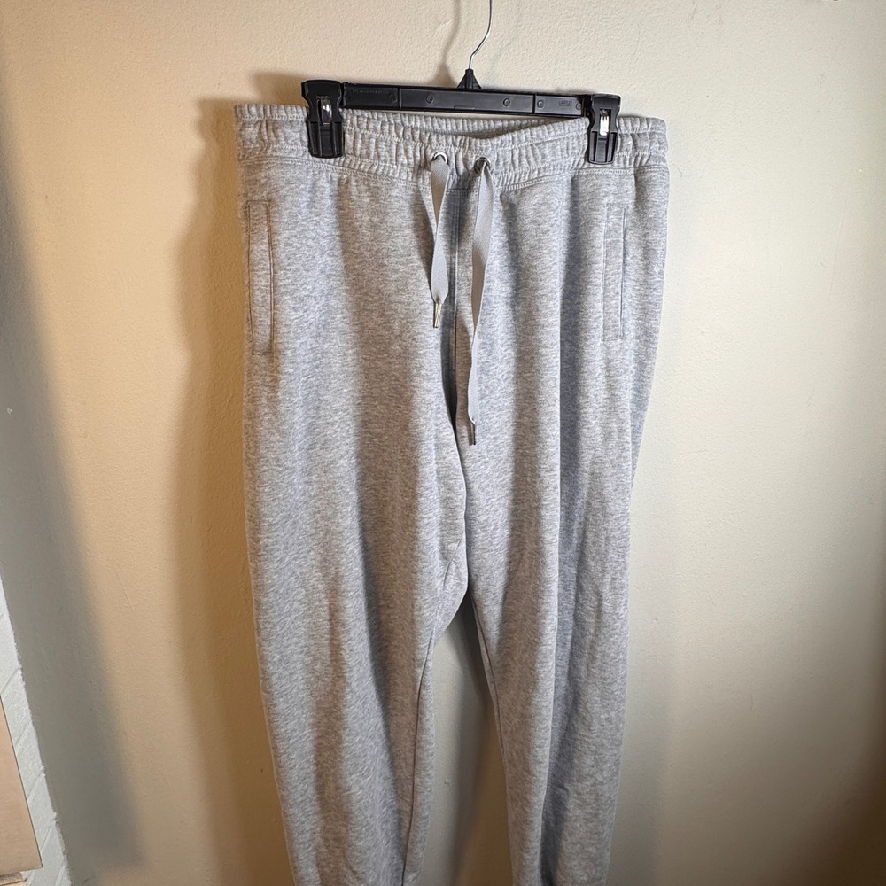 Calvin Klein Women's Large Gray Fleece Jogger Sweatpants Drawstring Logo